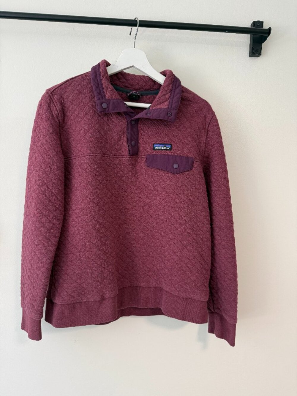 Patagonia Burgundy Organic Quilted Cotton Sweater